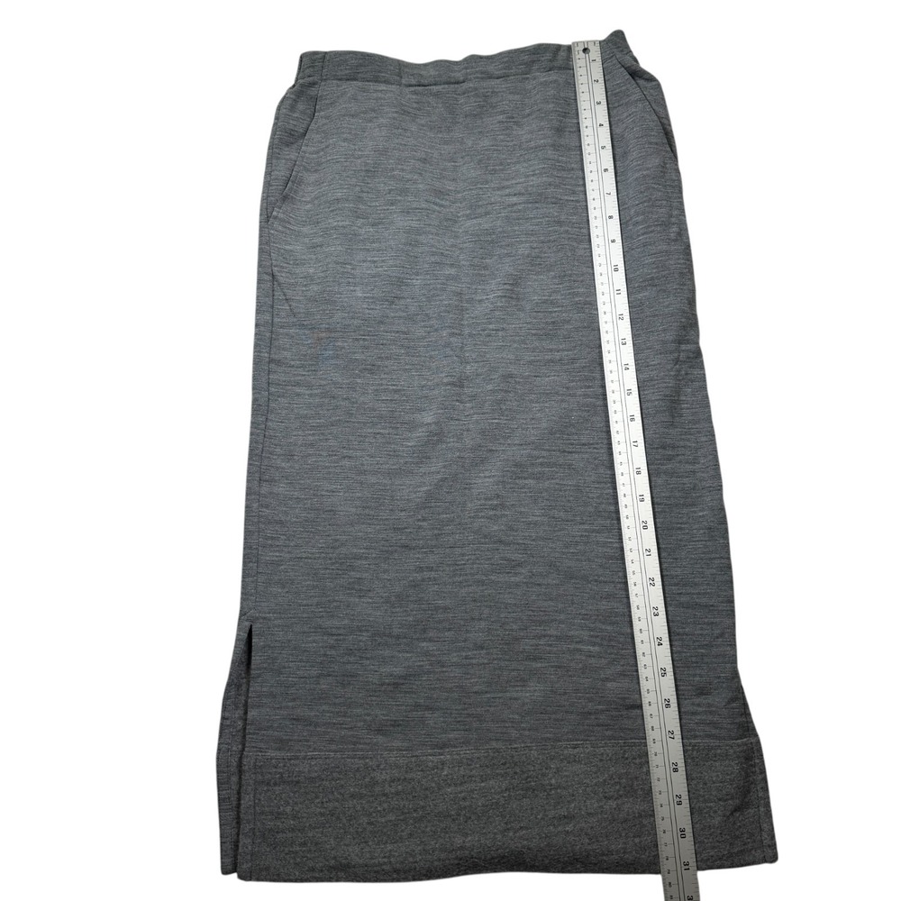Icebreaker Women's Fleece Merino Wool Midi Skirt‎ Size S Gray Slits Pockets - Picture 5 of 9